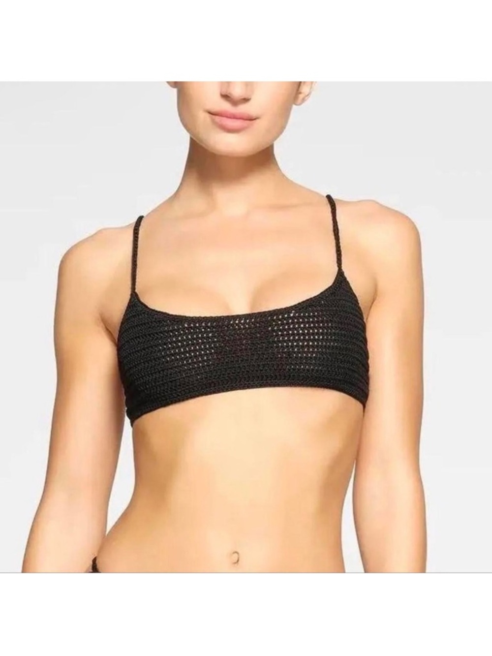 Skims crochet swim scoopneck top